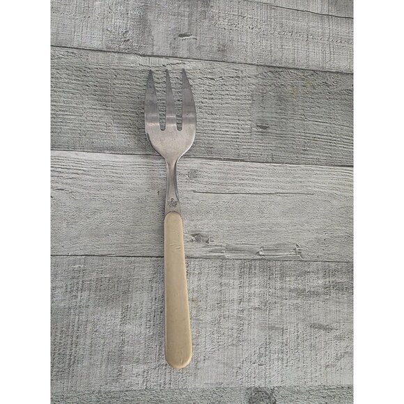 Vintage Heartland Stainless Steel Serving Fork With Cream Floral Handle - Picture 4 of 6